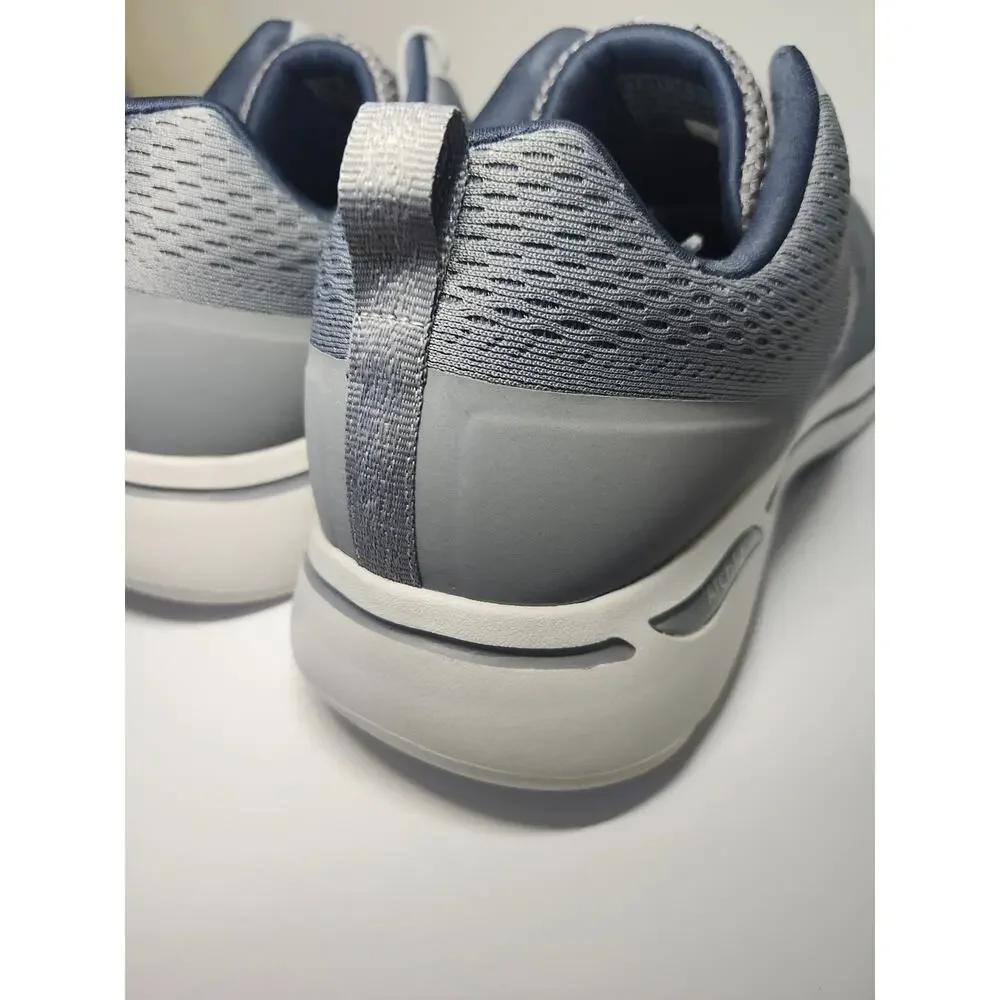 Skechers Men's Go Walk Arch Fit Grey Navy Sz 14 Athletic Sneaker Sporty Mesh